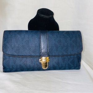 Michael Kors Charlton Baltic Blue Flap Wallet